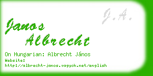 janos albrecht business card