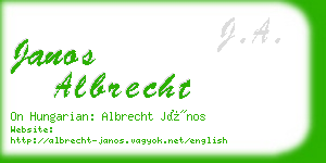 janos albrecht business card